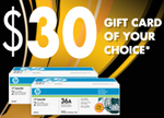 HP $30 Gift Card Toner Cartridge Mail In Rebate Q3, 2011