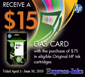 HP $15 Gas Card Mail In Rebate On Ink Cartridges